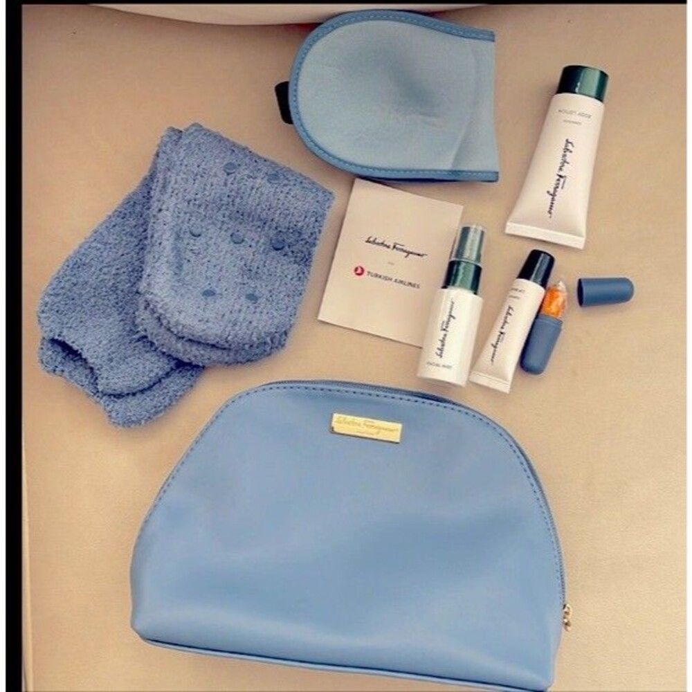 Salvatore Ferragamo Turkish Airlines Business Class Toiletry Amenity Travel Kit